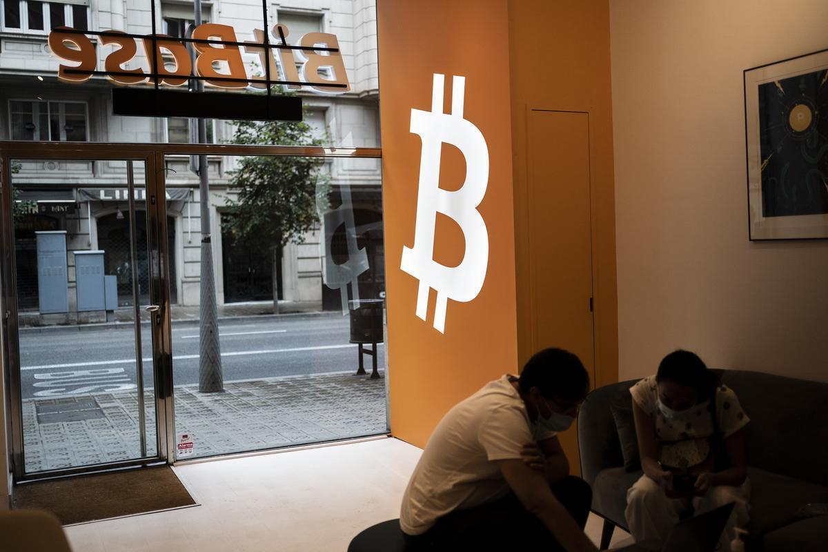 Un cajero de bitcoin, en Barcelona.
