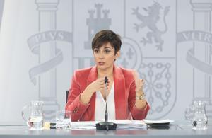 La portavoz del Gobierno y ministra de Política Territorial, Isabel Rodríguez, en la comparecencia posterior a la reunión del Consejo de Ministros de este martes.