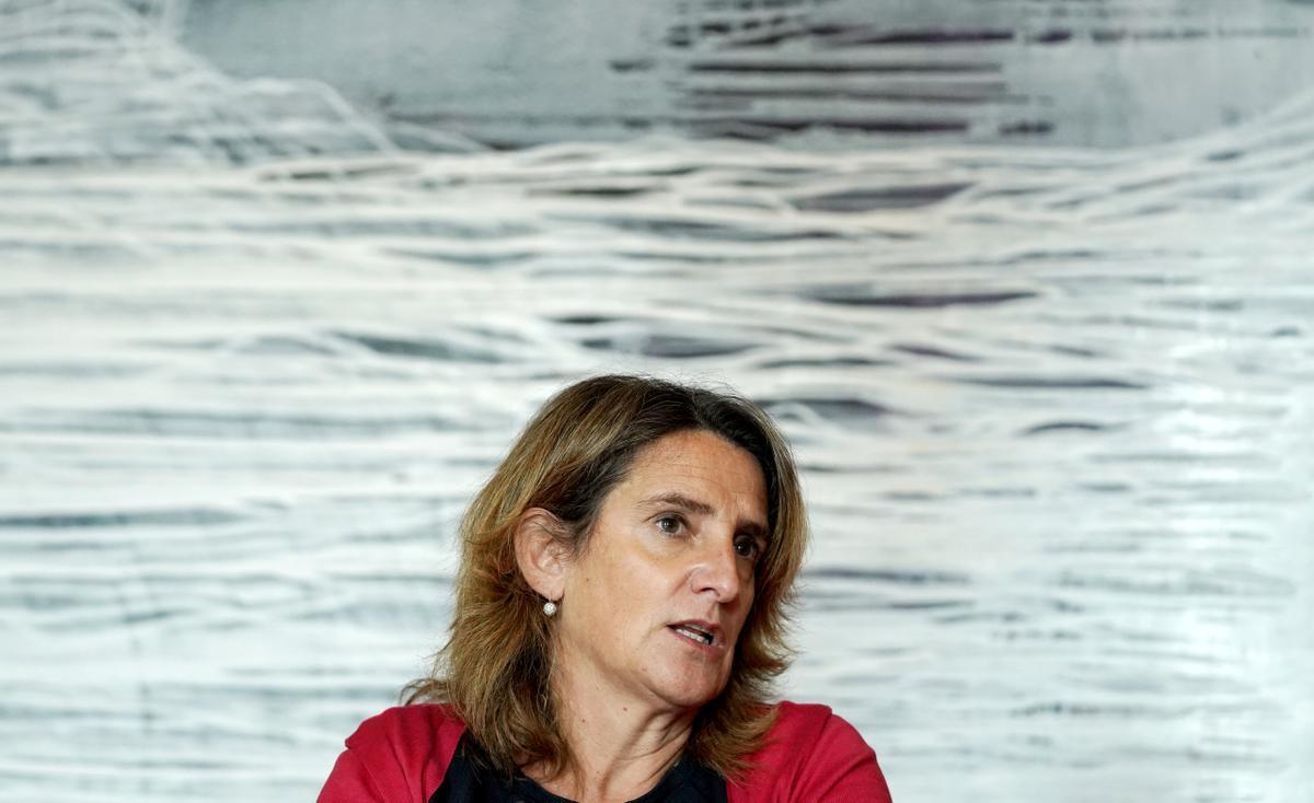 Teresa Ribera, vicepresidenta tercera y ministra para la Transición Ecológica, durante la entrevista.
