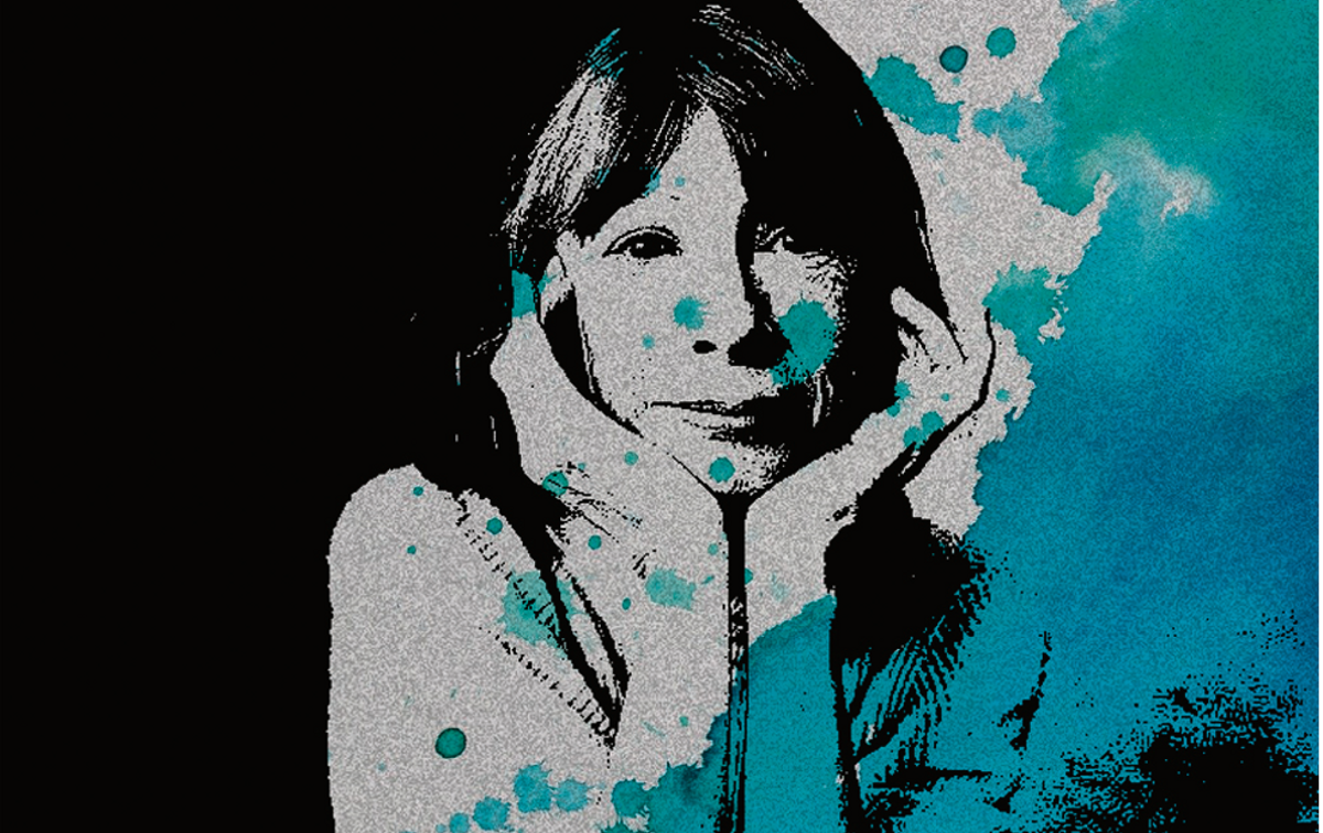 Ilustración de Joan Didion, escritora estadounidense Ilustración de Joan Didion, escritora estadounidense