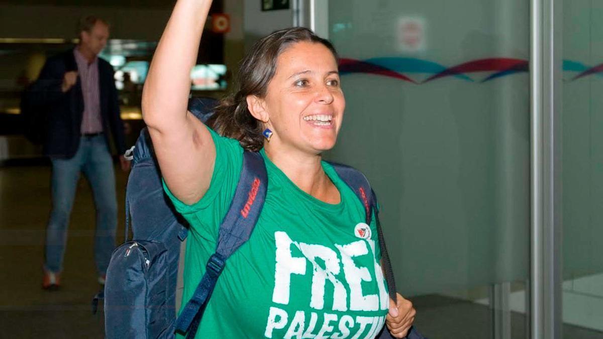 Ana Miranda, a su llegada a Santiago en 2015, cuando fue deportada pro primera vez de Israel.
