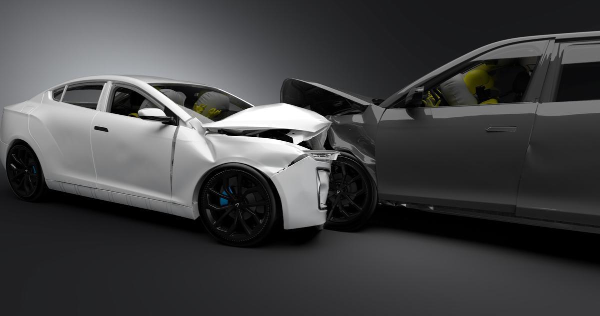 Simulación de un accidente de automóvil realizado por G-Lab, el laboratorio virtual de Gestamp. 