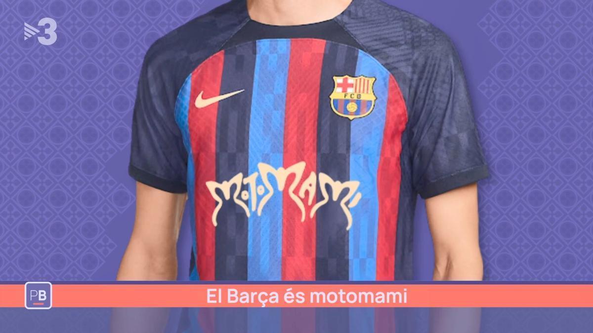 La camiseta que lucirá el Barça con el logo de Motomami de Rosalía.
