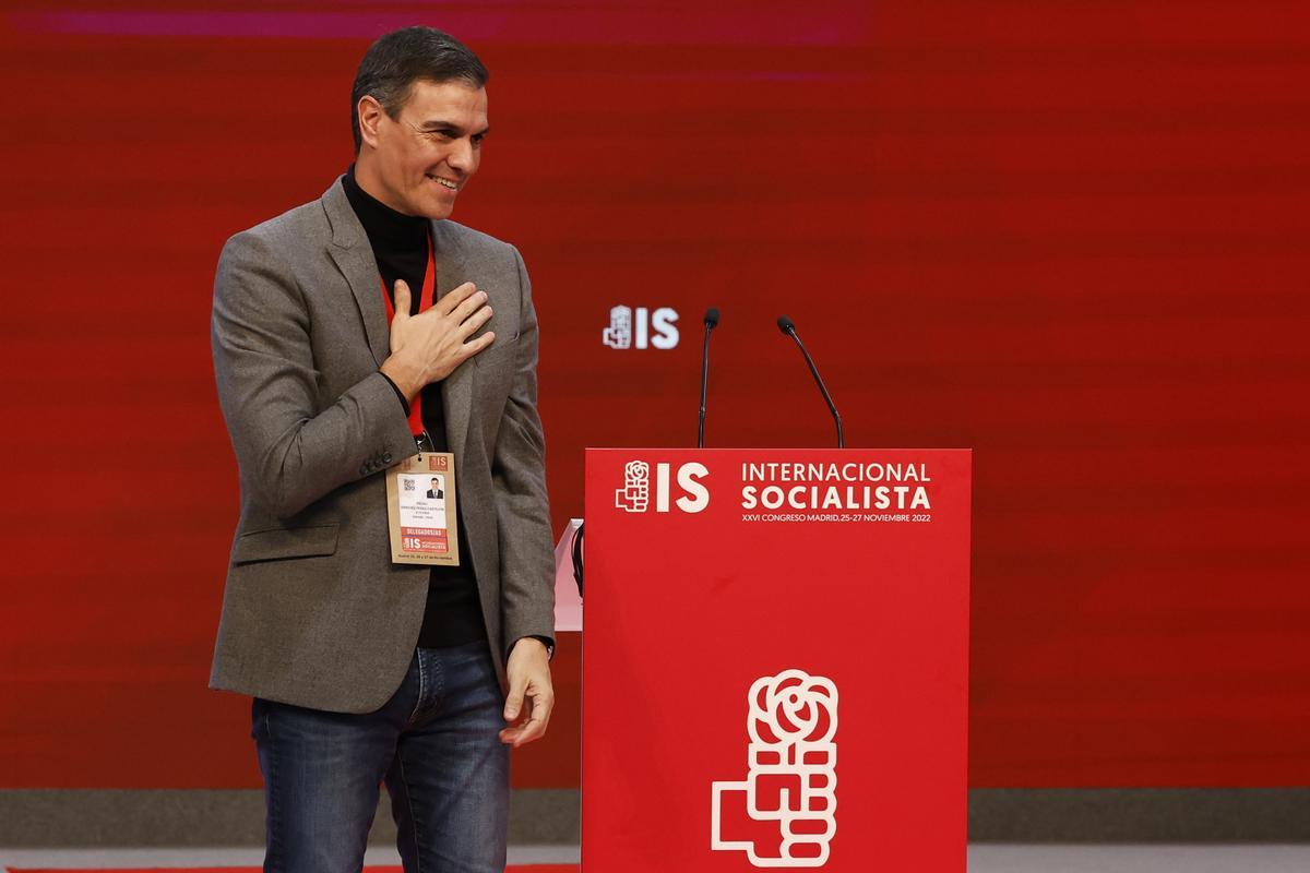 Pedro Sánchez, en el XXVI Congreso de la Internacional Socialista. EPC