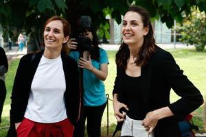 Mónica García y Rita Maestre en la jornada de reflexión previa a las elecciones del 28 de mayo.