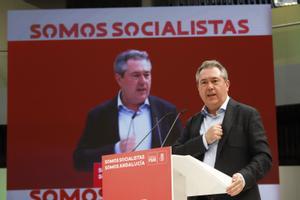 El secretario general del PSOE-A, Juan Espadas, durante su intervención en el congreso regional en Torremolinos