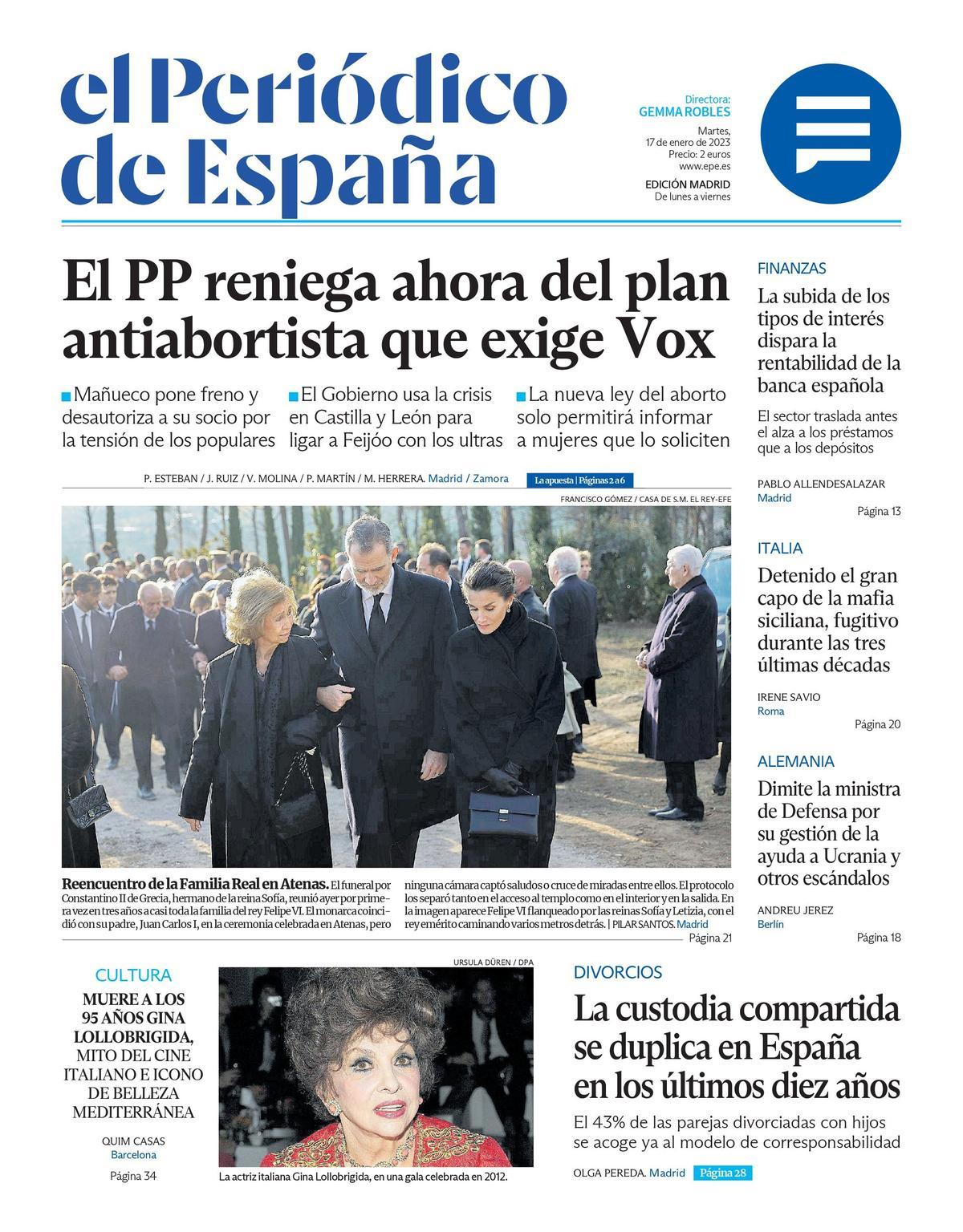EL PERIÓDICO DE ESPAÑA de hoy martes 17 de enero de 2023 | El Periódico de  España