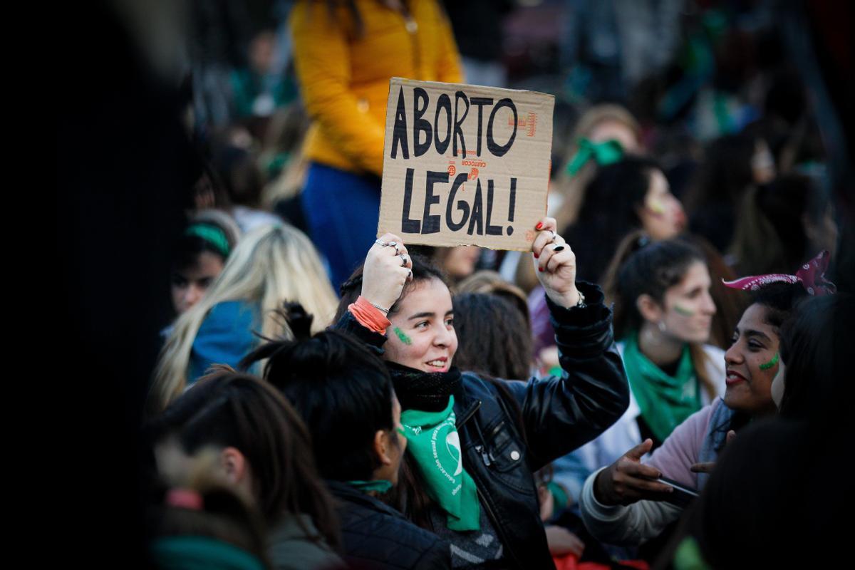 Protesta en favor del aborto.