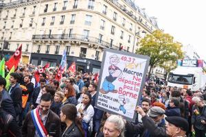 Imagen de la jornada de protestas en Paris por la subida de los precios, el 16 de octubre.
