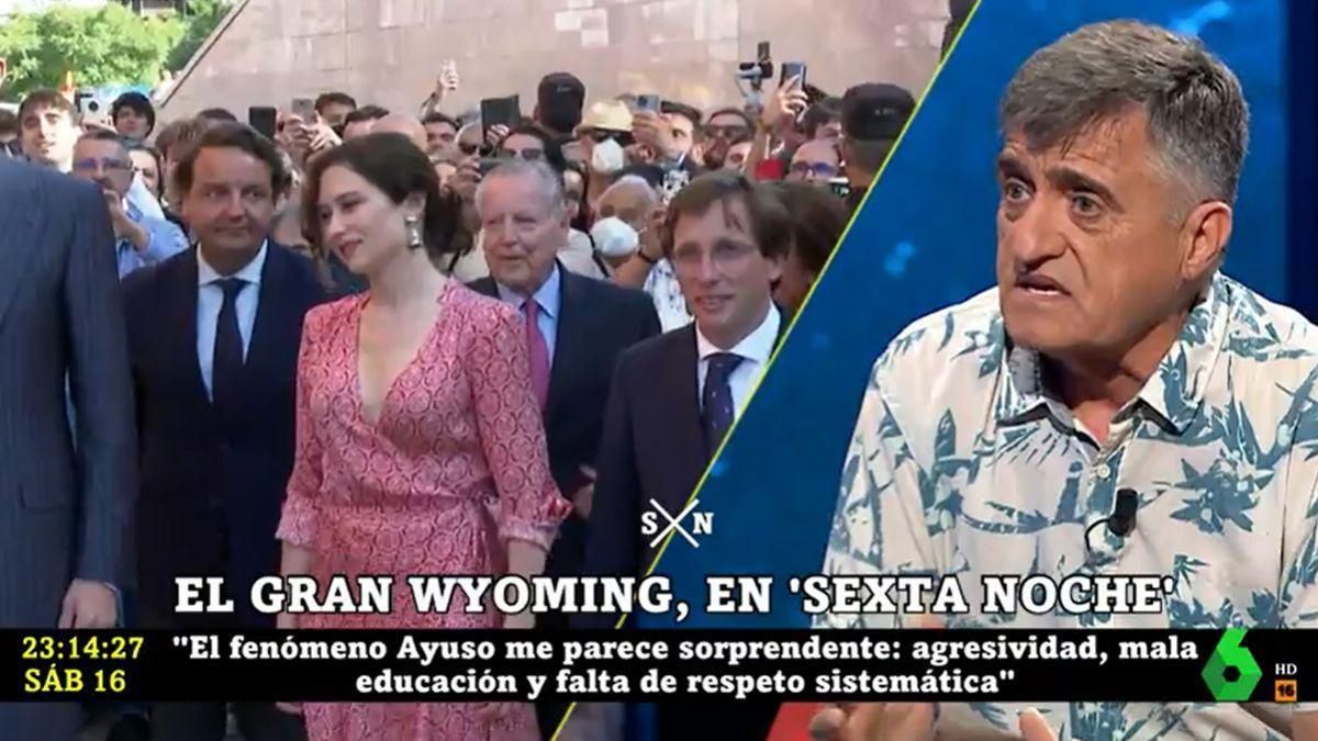 Wyoming, tajante sobre Ayuso en laSexta: "Esa chulería agresiva y violencia en cámara es innecesaria" Wyoming, tajante sobre Ayuso en laSexta: "Esa chulería agresiva y violencia en cámara es innecesaria"
