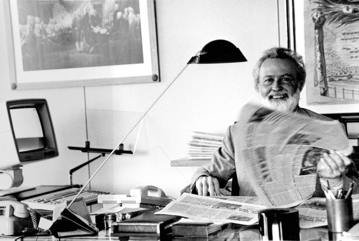 Eugenio Scalfari, en su despacho de director del diario ’La Repubblica’. 